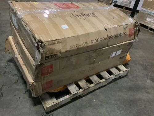 Lot of (3) 5-Piece Modern Metal and Wood Dining Table Furniture Set w/ 4 Chairs - E-Comm Return - Lot 117