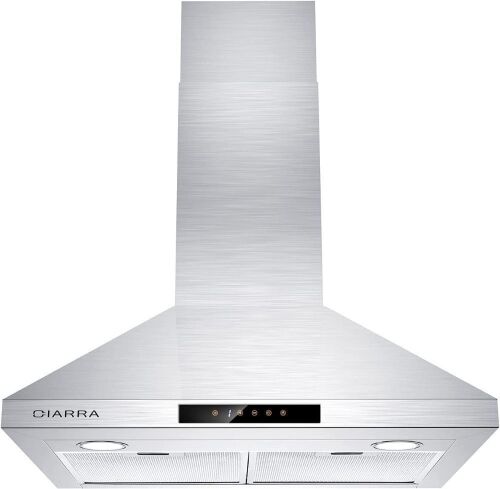 CIARRA Range Hood 30 inch 450 CFM Convertible Wall Mount Vent Hood for Kitchen in Stainless Steel, CAS75206  - Lot 138