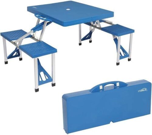 VINGLI 4 Ft Portable Foldable Camping Picnic Table Set, 220 Lbs Support, 4-Seats, Aluminum Frame - Lot 296