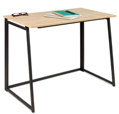 Folding Drop Leaf Office Desk w/ Wood Table Top, Back Shelf - 42in  - Lot 330