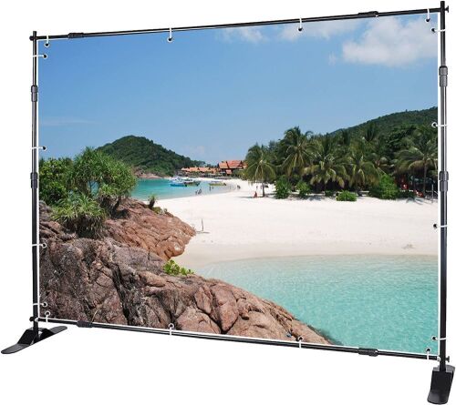 Voilamart Step and Repeat Adjustable Telescopic Display Backdrop Banner Stand 8' x 8' with Carrying Bag  - Lot 376