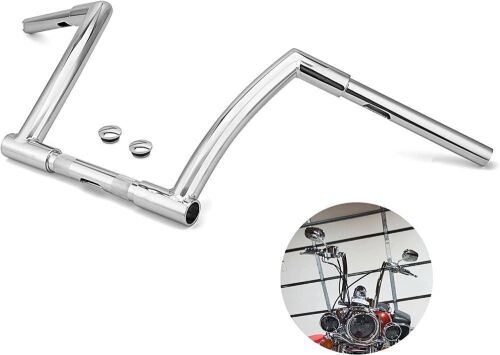 WSays Triple Chrome 12" Mini Ape Monkey Bar Handlebar for Dyna Softail Harley 1998-2013 Road Glide FLTR and 1994-2022 Road King FLHR - Lot 386