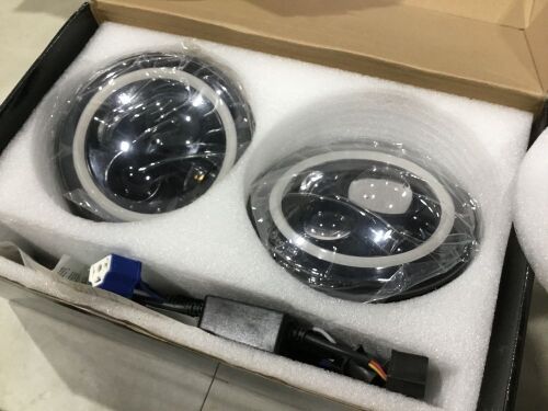 Lot of (2) 7 Inch 75W LED Round Headlights - Lot 396