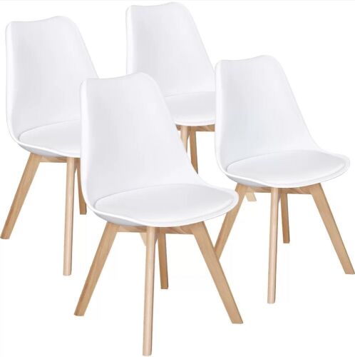 Set of 4 White Dining Chairs - Lot 506