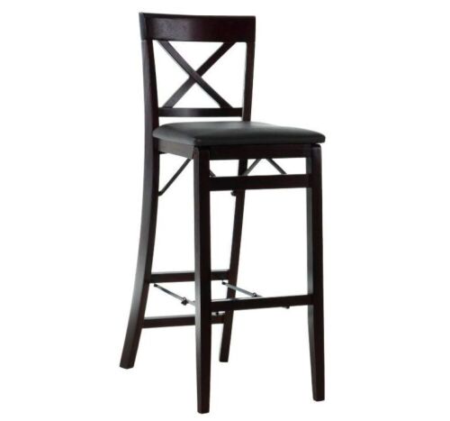 Linon Triena X Back Folding Barstool, Espresso - Lot 834