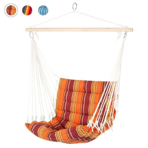 Padded Indoor/Outdoor Cotton Hammock Chair w/ 40in Spreader Bar - Lot 1073