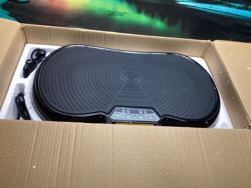 Vibration Plate Exercise Machine Full Body Fitness Platform w/ Bands - Lot 1079