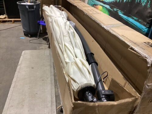 Solar LED Offset Hanging Patio Umbrella w/ Crank Tilt Adjustment - 10ft - Lot 1124
