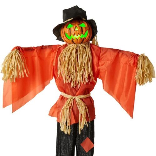 Husker The Corn Keeper Animatronic Scarecrow Halloween Decor w/ LED Eyes - Lot 1154