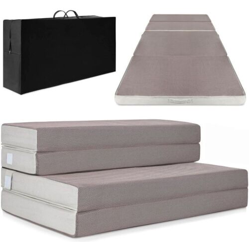 Full Size Folding Portable Mattress Topper w/ Plush Foam - 4in - Lot 795