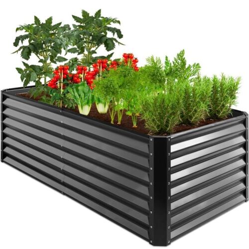 Outdoor Metal Raised Garden Bed for Vegetables, Flowers, Herbs - 6x3x2ft - Lot 189