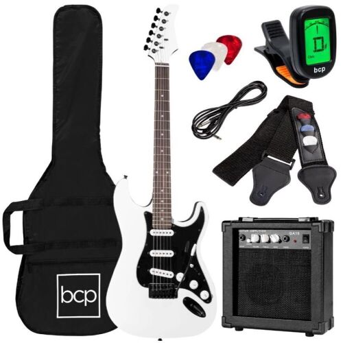 Beginner Electric Guitar Kit w/ Case, 10W Amp, Tremolo Bar - 39in - Lot 793
