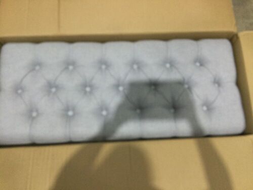 Grey Upholstered Bench - Incomplete Hardware  - Lot 785