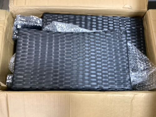 3 Piece Patio Furniture Set, Black/Khaki - Lot 495