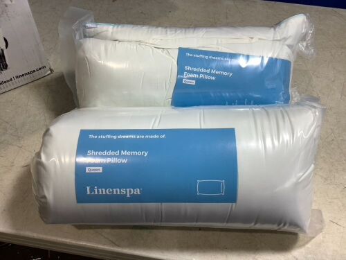 Linenspa Shredded Memory Foam Pillows, Queen Size, Set of 4  - Lot 464