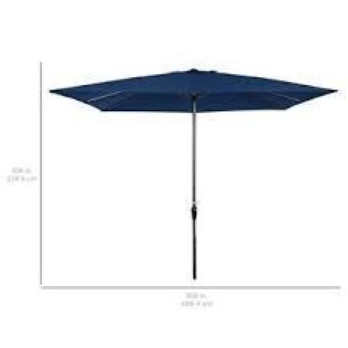 Rectangular Patio Umbrella w/ Easy Crank, UV-Resistant Fabric - 8x11ft - Lot 602