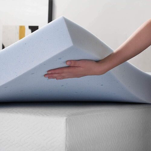 LUCID 4 Inch Gel Memory Foam Mattress Topper, Ventilated Design, Ultra Plush, Full  - Lot 988