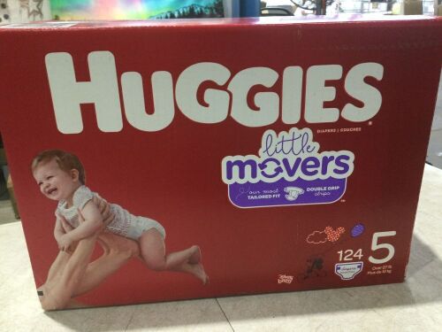 Huggies Little Movers Baby Diapers, Size 5, 124 ct  - Lot 394