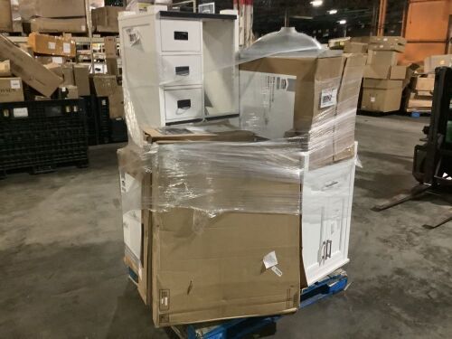Pallet of Bathroom Vanities & Mirror - Uninspected, Store Return, Straight Off a Truck - Lot 144