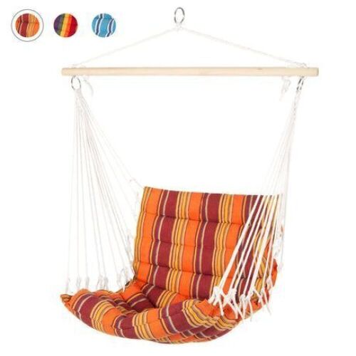 Padded Indoor/Outdoor Cotton Hammock Chair w/ 40in Spreader Bar - Lot 994