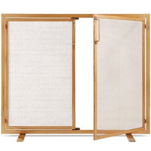 2-Door Wrought Iron Fireplace Screen w/ Magnetic Doors - 38.5x41in - Lot 1027