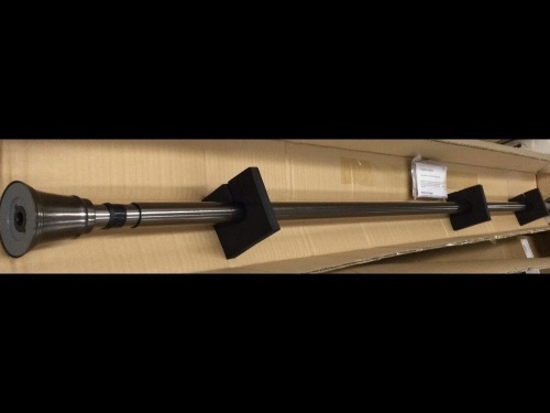 66"-120" Dual Mounted Indoor/Outdoor Tension Window Rod Light Gray - Threshold™,NEW - Lot 123