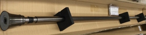 66"-120" Dual Mounted Indoor/Outdoor Tension Window Rod Light Gray - Threshold™,NEW - Lot 136