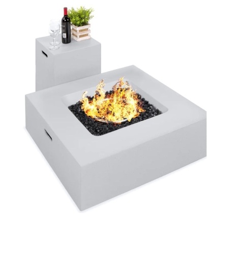 40,000 BTU Square Propane Fire Pit Table w/ Gas Tank Storage - 35x35in,NEW - Lot 235