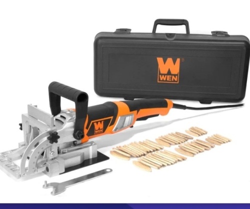 WEN JN8504 8.5-Amp Plate and Biscuit Joiner with Case and Biscuits,E-COMMERCE RETURN - Lot 17