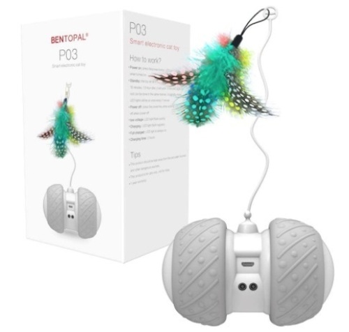 BENTOPAL Automatic Cat Toys Interactive Cat Feather Toys, Pet Exercise Toys, Electric Cat Toys for Indoor Cats/Kitten with Feather, E-Commerce Return, Untested - Lot 24