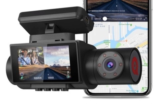 AQP 4K Dual Dash Cam, 3840x2160P Ultra HD Front and 1080P Inside Car Dash Camera, E-Commerce Return, Untested - Lot 61