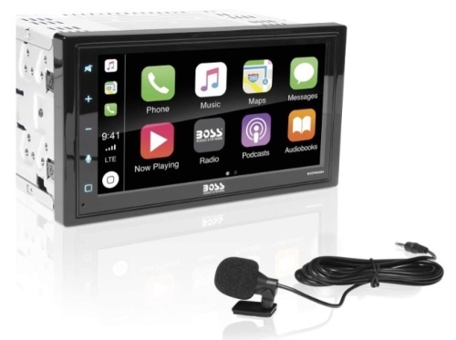 BOSS Audio Systems BVCP9685A Apple CarPlay Android Auto Car Multimedia Player - Double Din, 6.75 Inch LCD Touchscreen Monitor, Bluetooth Audio and Hands-Free Calling, USB, A/V Input, AM/FM Car Radio, E-Commerce Return, Untested - Lot 76