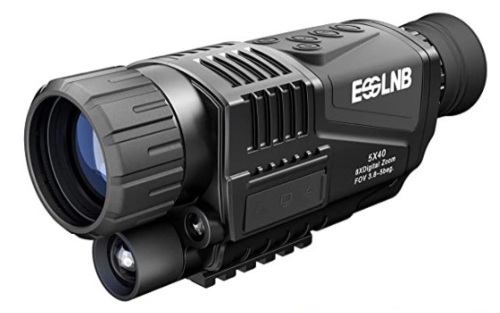 ESSLNB 40mm Night Vision Monocular 5X Digital Infrared Monocular 1.5” LCD Take Photos/Videos and Playback with 16G for Hunting Security Surveilla, E-Commerce Return, Untested - Lot 92