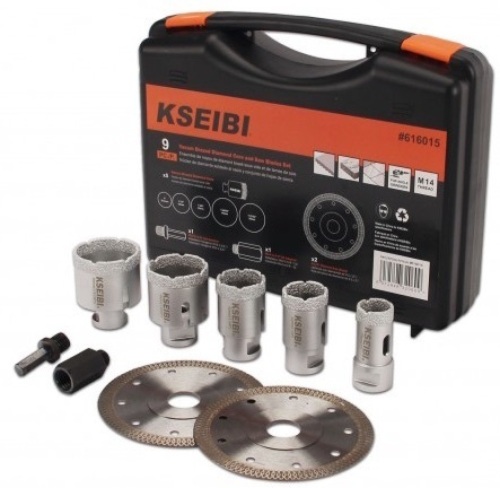 KSEIBI Vacuum Brazed Diamond Core And Saw Blades Set, Appears New - Lot 95