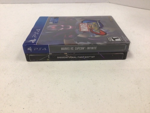 Lot of 2 PS4 Steelbook Games, Marvel VS Capcom Infinite, and Dissidia Final Fantasy NT, E-Commerce Return - Lot 103