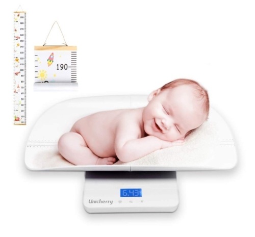 Unicherry Baby Scale, 2 in 1 Digital Baby Scale with Free Growth Chart to Measure Your Baby, Appears New, Works - Lot 135