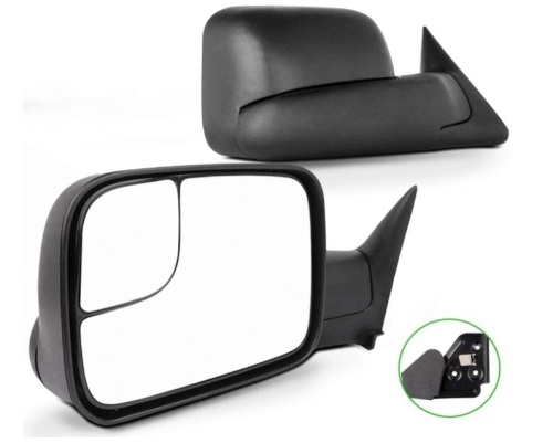 SCITOO Driver and Passenger Manual Side Tow Mirrors 7x10 Flip-Up with Mounting Brackets Replacement fit 1994-2001 for Dodge Pickup Truck 55156335AD 55156334AD, New in Box - Lot 162