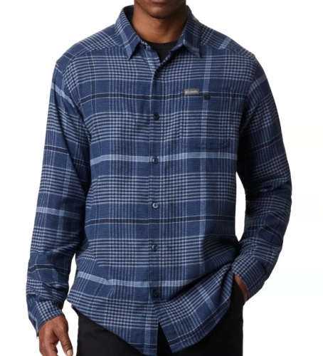 Columbia Cornell Woods Long-Sleeve Flannel Shirt for Men - Night Tide Ombre Plaid - M, New with Tags - Lot 202