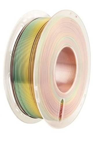 Silk Shiny Fast Color Gradient Change Rainbow Multicolored 3D Printer PLA Filament - 1.75mm 3D Printing Material 1kg 2.2lbs Spool, Widely Compatible for FDM 3D Printer with One Bottle Tool by TTYT3D, Appears New - Lot 219