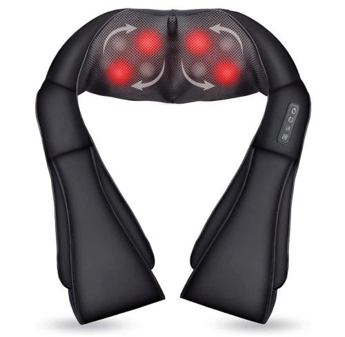 Shiatsu Back and Neck Massager with Heat Function, Deep Tissue Kneading Massager for Shoulder, Lower Back, Leg, Comfortable Leather, Muscle Pain Relief,Use at Home, Car, Office, E-Commerce Return, Untested - Lot 221