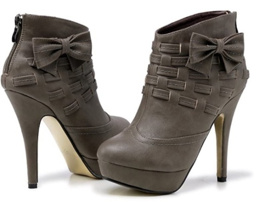 getmorebeauty Women's Noble Bows Platform Stiletto High Heel Ankle Boots, Size 38, E-Commerce Return - Lot 259