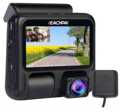 Dual Dash Cam for Cars, EACHPAI X100 Pro Dash Camera Dual Front and Cabin 1080P Dash Camera with GPS, IR Night Vision,Super Capacitor,Wide Angle,Loop Record, E-Commerce Return, Untested - Lot 268