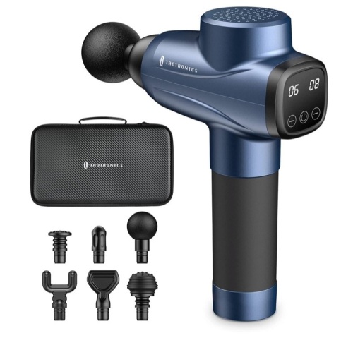 TaoTronics Massage Gun Deep Tissue Muscle Massager for Athletes Percussion Handheld Electric Massager with 10 Speeds 6 Heads, Appears New, Works - Lot 285