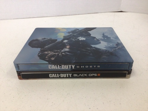 Lot of 2 PS4 Steelbook Games, Call of Duty Ghosts, and Call of Duty Black Ops III, E-Commerce Return - Lot 307