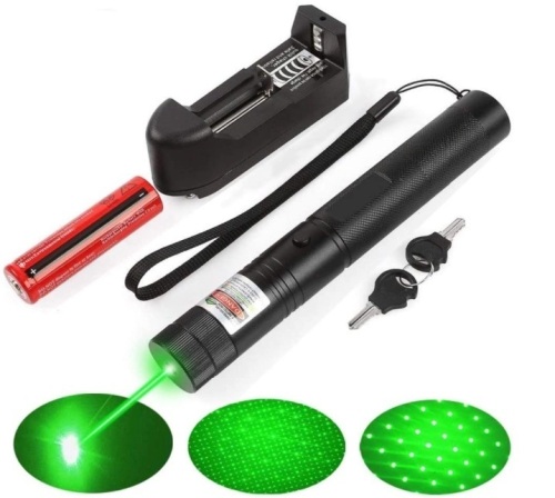 Green Light Flashlight Adjustable Focus with Visible Torch Lightfor Camping Hiking Hunting Fishing, Appears New, Works - Lot 308