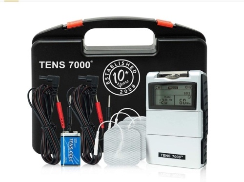 TENS 7000 Digital TENS Unit With Accessories - TENS Unit Muscle Stimulator For Back Pain, General Pain Relief, Neck Pain, Muscle Pain, Appears New - Lot 415
