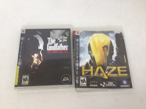 Lot of 2 PS3 Games, Haze, and The Godfather The Dons Edition, E-Commerce Return - Lot 422