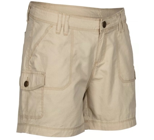 Natural Reflections Cotton-Canvas Cargo Shorts for Ladies - White Pepper - 8, New with Tags - Lot 436