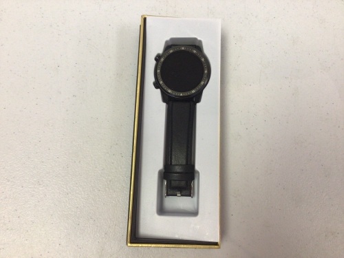 SPOREX 2021 Smartwatch with Black Leather Band, E-Commerce Return, Untested - Lot 438