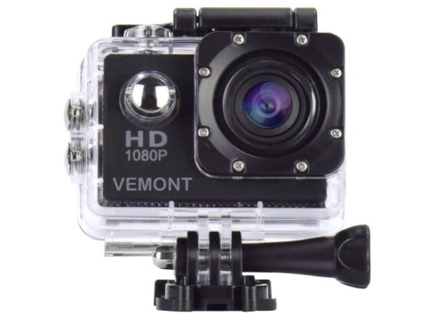 Vemont Action Camera 1080P 12MP Sports Camera Full HD 2.0 Inch Action Cam 30m/98ft Underwater Waterproof Snorkel surf Camera with Wide-Angle Lens, E-Commerce Return, Untested - Lot 442